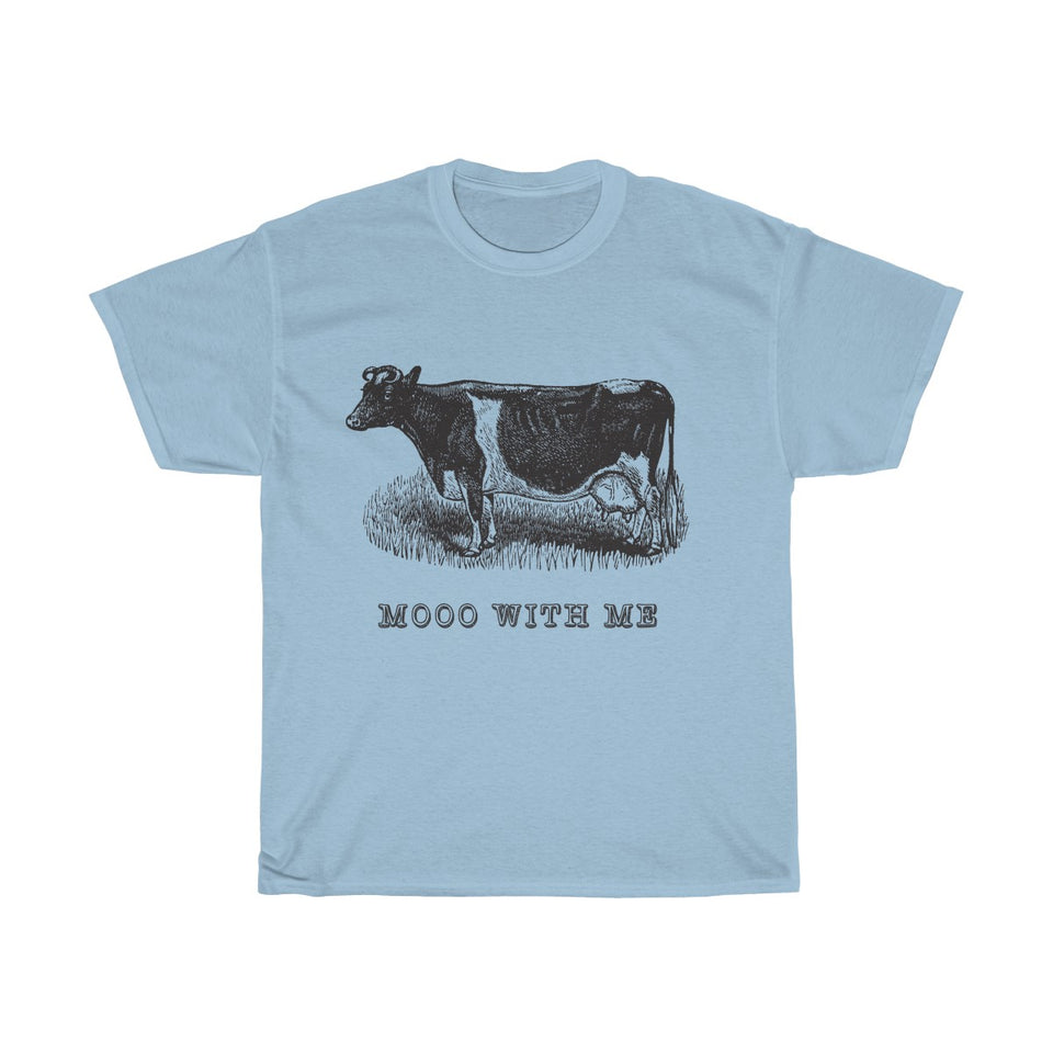 Mooo With Me VIntage Style  Cotton Tee From Retro Stock