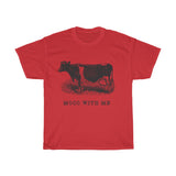 Mooo With Me VIntage Style  Cotton Tee From Retro Stock