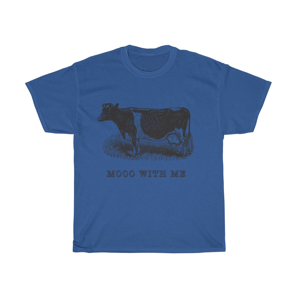 Mooo With Me VIntage Style  Cotton Tee From Retro Stock