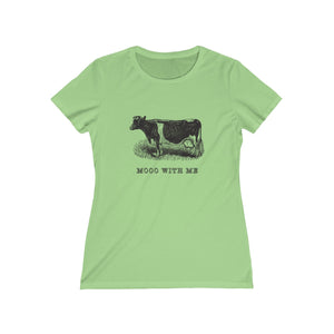 Mooo With Me Funny Vintage Women's Missy Tee from Retro Stock