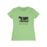 Mooo With Me Funny Vintage Women's Missy Tee from Retro Stock