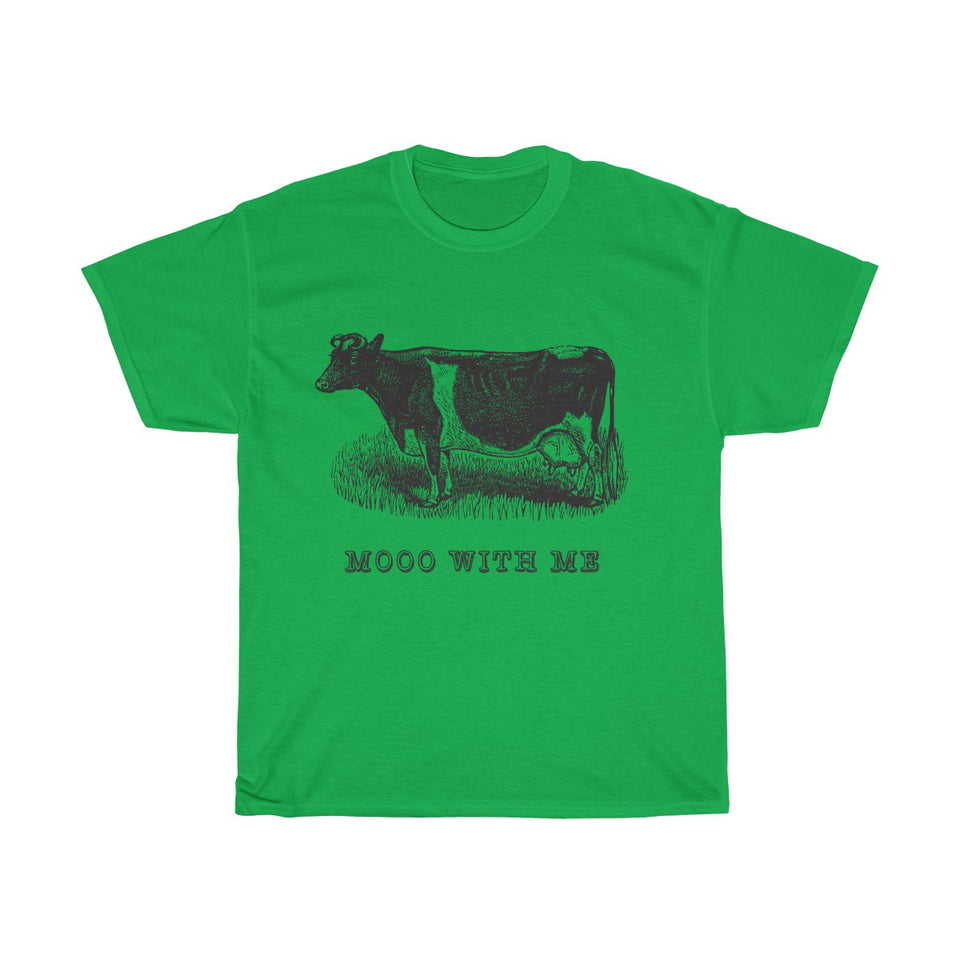 Mooo With Me VIntage Style  Cotton Tee From Retro Stock