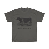Mooo With Me VIntage Style  Cotton Tee From Retro Stock