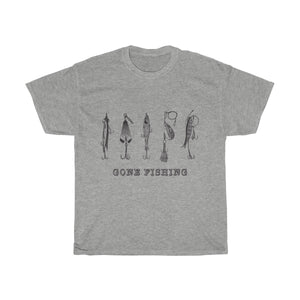 Gone Fishing Vintage Style Cotton Tee From Retro Stock