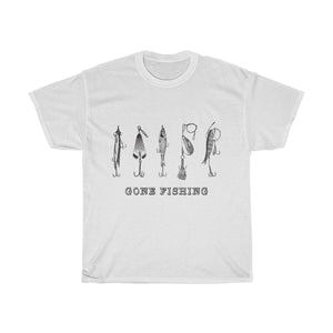 Gone Fishing Vintage Style Cotton Tee From Retro Stock