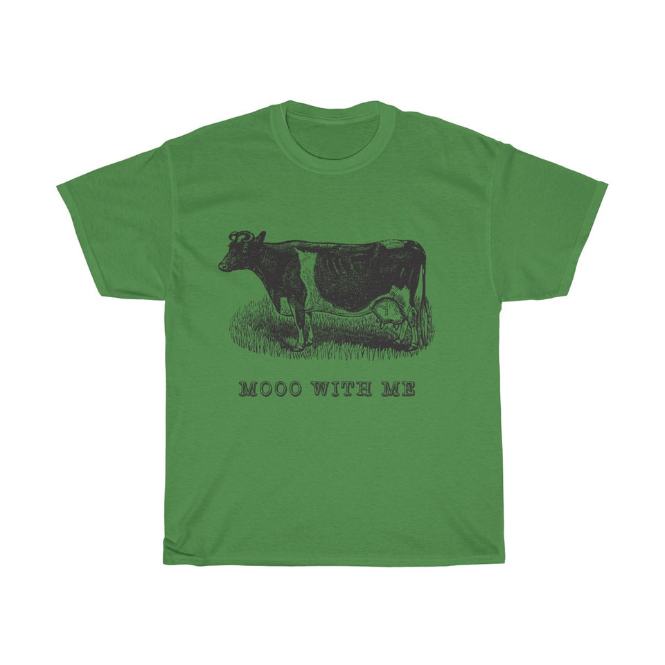 Mooo With Me VIntage Style  Cotton Tee From Retro Stock