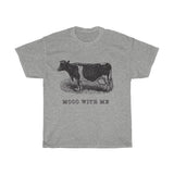 Mooo With Me VIntage Style  Cotton Tee From Retro Stock
